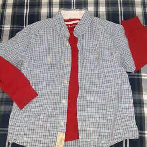 Boys school clothes size 6 dress button up shirt red long short sleeve bundle